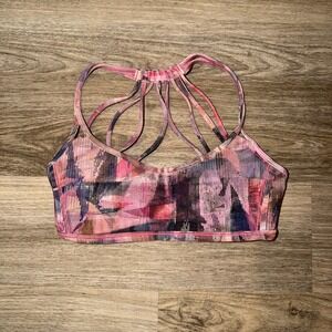 Lululemon Lighten Up Bra Womens 4 Sun Dazed Multi Pink Sports